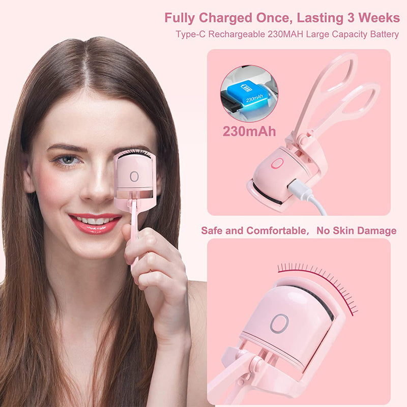 Portable Electric Heated Eyelash Curler Effortless, Long-Lasting Curling for Perfect Lashes.