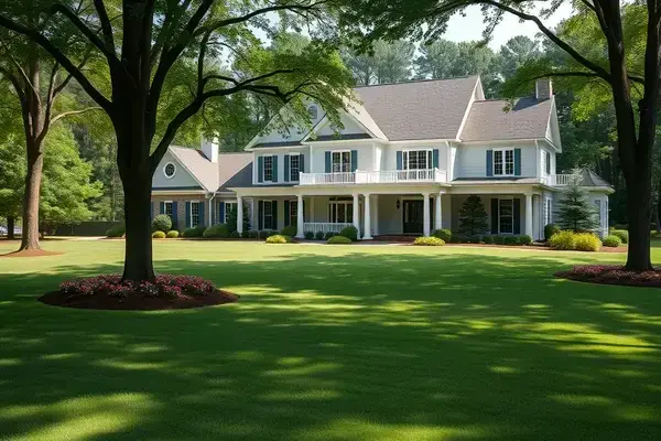 Large residential estate property lawn maintenance